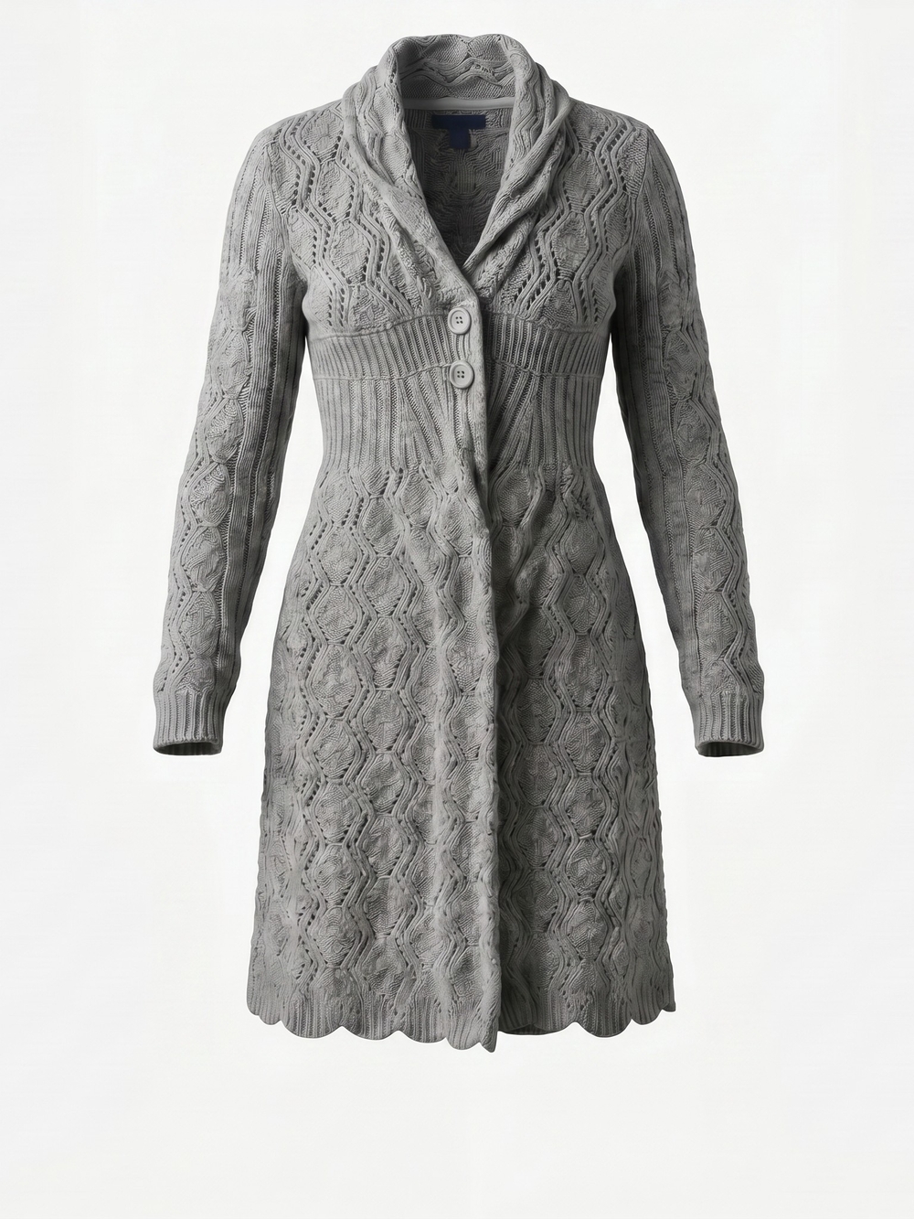 Apt. 9 Gray Cable-Knit Shawl Collar Cardigan